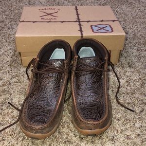 Twisted X Driving Mocs Tooled Leather 